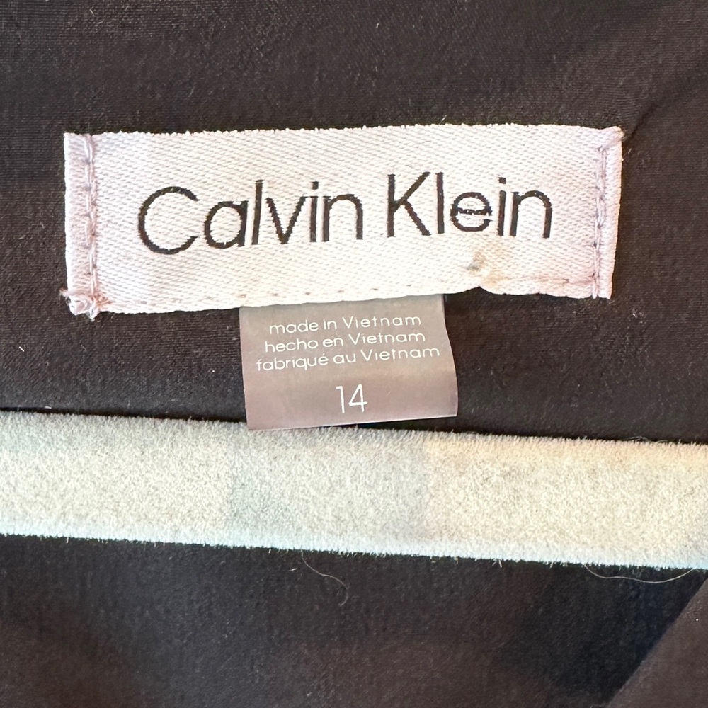 Calvin Klein Jumpsuit 14 | Black Wide-Leg Dressy Sleeveless One-Piece - Picture 2 of 7